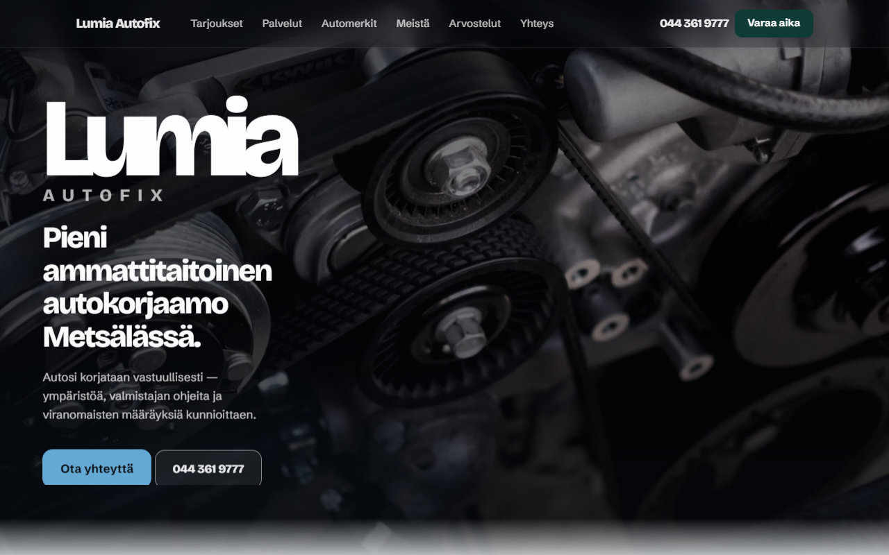 Lumia Autofix -etusivu